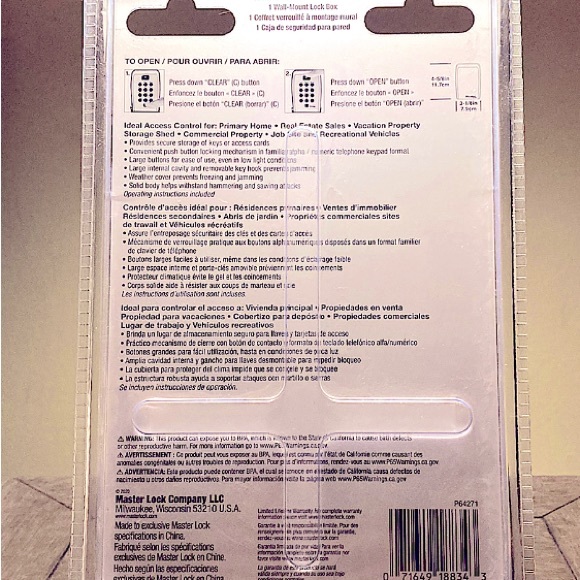 š Combination Wall-Mount Lock Box w/ push button key pad - Picture 5 of 14